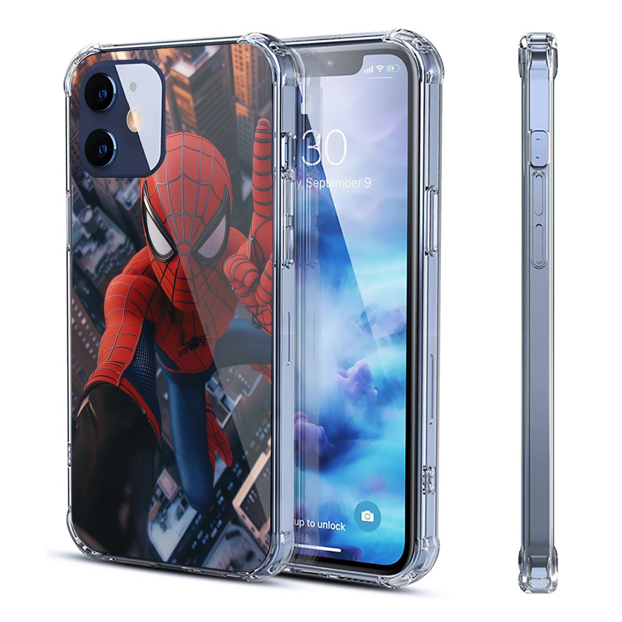 （画像用） Spider Man スパイダーマン 【iPhone 12シリーズ対応】透明スマホケース（クリアソフトケース）